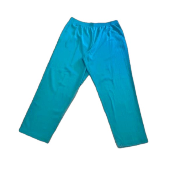 1X CM Shapes turquoise blue green Calcutta crinkle wide leg pants with pockets - Picture 1 of 12